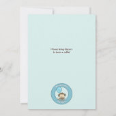 MONKEY Baby shower Invitation Wieg CJ-BLUE boy Kaart (Achterkant)