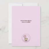 MONKEY Baby shower Invitation Wieg ORCHID CJ-O Kaart (Achterkant)
