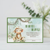 Monkey Baby shower Luier Raffle Behuizing Kaart (Staand voorkant)