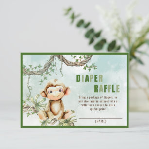 Monkey Baby shower Luier Raffle Behuizing Kaart