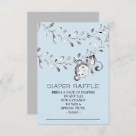Monkey Baby shower Luier Raffle Ticket Kaart