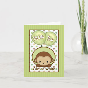 Monkey Baby shower MPPv4 groen Bedankt Opmerking K