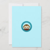 MONKEY Baby shower nodigt Polka Dot BLUE MPP3 Kaart (Achterkant)