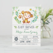 Monkey Baby shower Oerwoud Baby Boy Kaart (Staand voorkant)