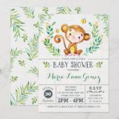 Monkey Baby shower Oerwoud Baby Boy Kaart (Voorkant / Achterkant)