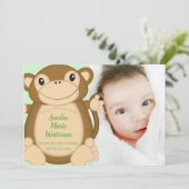 Monkey Baby shower Oerwoud Kaart (Staand voorkant)