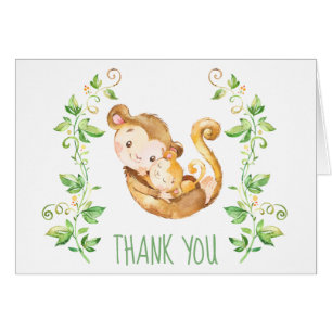 Monkey Baby shower Party - Bedankt voor je briefka