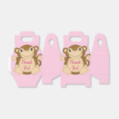 Monkey Baby shower Roze Bedankdoosjes (Uitgevouwen)