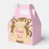 Monkey Baby shower Roze Bedankdoosjes (Voorkant Zijde)