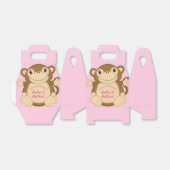 Monkey Baby shower Roze Bedankdoosjes (Uitgevouwen)