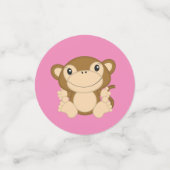 Monkey Baby shower Roze Confetti (Kleine voorkant)