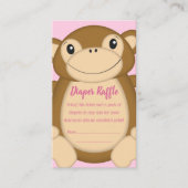 Monkey Baby shower Roze Informatiekaartje (Voorkant)