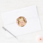 Monkey Baby shower Roze Ronde Sticker (Envelop)