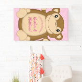 Monkey Baby shower Roze Spandoek (Insitu)
