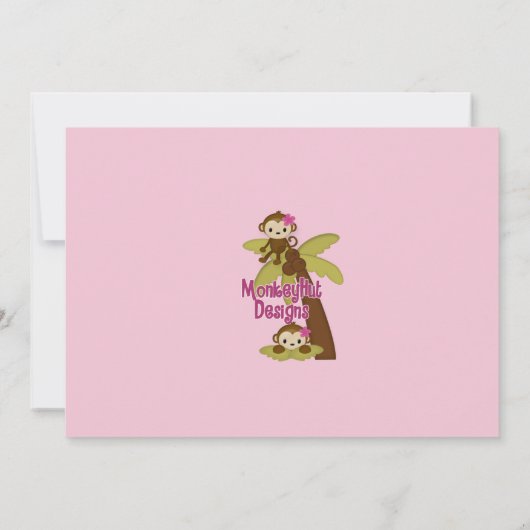 MONKEY Baby shower Uitnodiging 3 Kleine apen (Achterkant)
