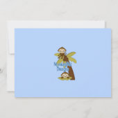 MONKEY Baby shower Uitnodiging 3 Kleine apen (Achterkant)
