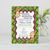 Monkey Baby Shower-uitvindingen zwemmen Kaart (Staand voorkant)