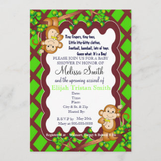 Monkey Baby Shower-uitvindingen zwemmen Kaart