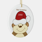 MONKEY BABY'S EERSTE kerstboomversiering Keramisch Ornament (Rechts)