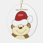 MONKEY BABY'S EERSTE kerstboomversiering Keramisch Ornament (Links)