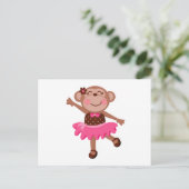 Monkey Ballerina Briefkaart (Staand voorkant)
