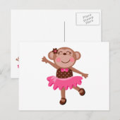 Monkey Ballerina Briefkaart (Voorkant / Achterkant)