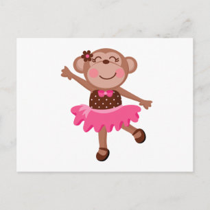 Monkey Ballerina Briefkaart