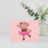 Monkey Ballerina Briefkaart (Staand voorkant)