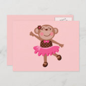 Monkey Ballerina Briefkaart (Voorkant / Achterkant)
