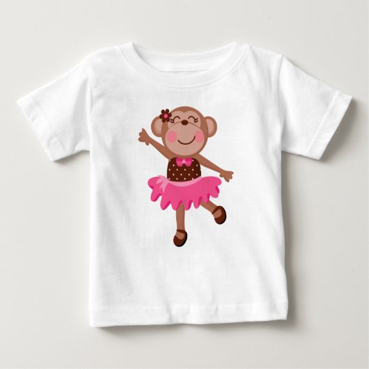 Monkey Ballerina Girly Baby Mouwloos Jurk (Voorkant)