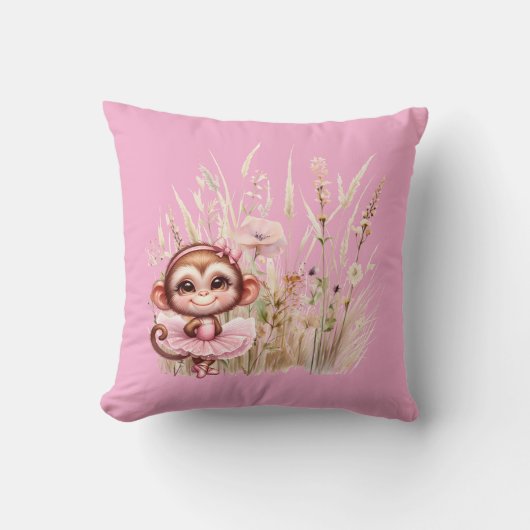 Monkey Ballerina Kussen (Voorkant)