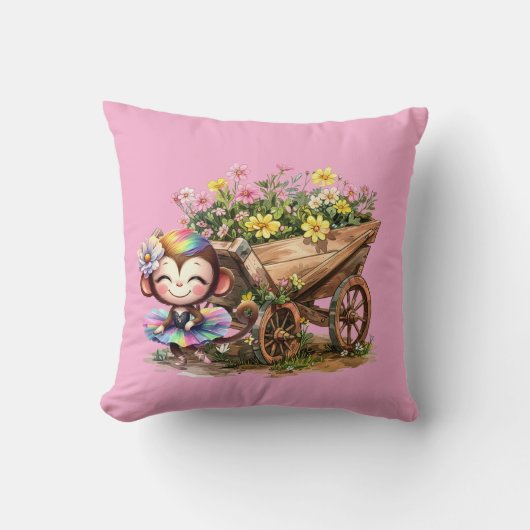 Monkey Ballerina Kussen (Voorkant)