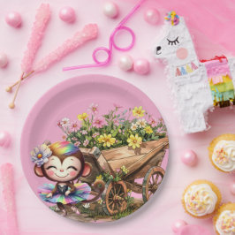 Monkey Ballerina Papieren Bordje