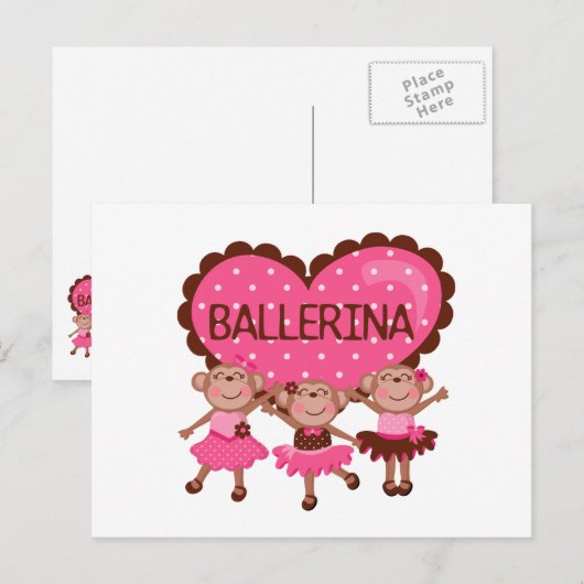 Monkey Ballet Briefkaart (Voorkant / Achterkant)