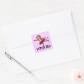 Monkey Ballet Vierkante Sticker (Envelop)