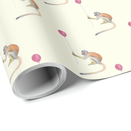 Monkey Balloon Party Gift Wrap by Tonkinson Cadeaupapier (Rol Hoek)