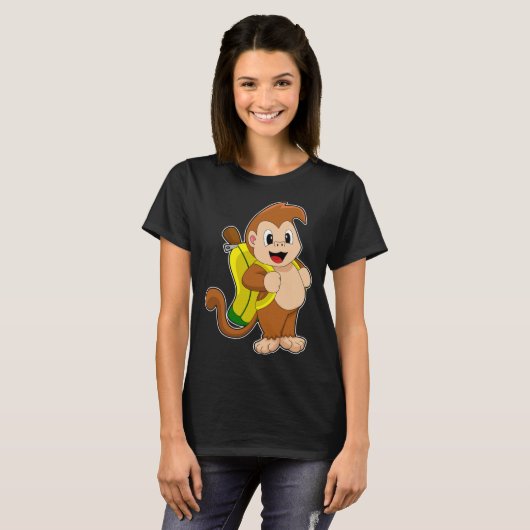Monkey Banana Backpack T-shirt (Voorkant volledig)