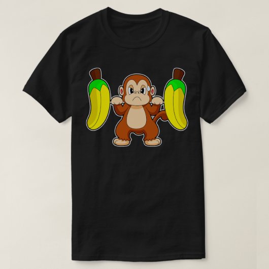 Monkey Banana Bodybuilding Dumbbell T-shirt (Design voorkant)