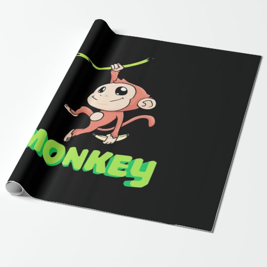 Monkey Banana Cadeaupapier (Uitgerold)