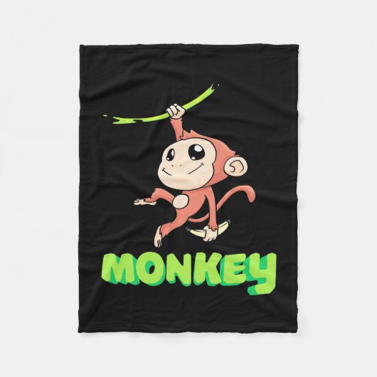 Monkey Banana Fleece Deken (Voorkant)