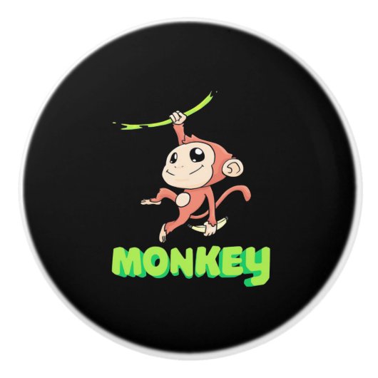 Monkey Banana Keramische Knop (Voorkant)