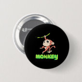 Monkey Banana Ronde Button 5,7 Cm (Voorkant /achterkant)