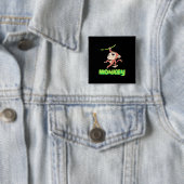 Monkey Banana Vierkante Button 5,1 Cm (In situ)