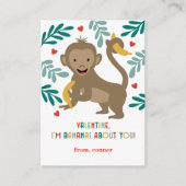 Monkey Bananas Over u Klaslokaal Valentijn Kaart (Voorkant)