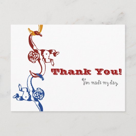 Monkey Barrel Bedankt Briefkaart (Voorkant)