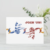 Monkey Barrel Birthday Uitnodiging (Staand voorkant)