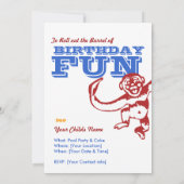 Monkey Barrel Birthday Uitnodiging (Achterkant)