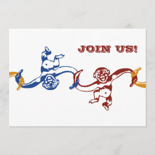 Monkey Barrel Birthday Uitnodiging