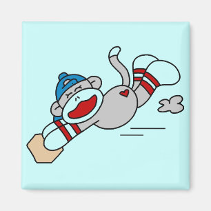 Monkey Baseball duikt in Base Tshirts en Gifts Magneet