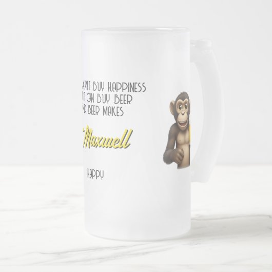 Monkey Beer Frosted Mok (Voorkant rechts)